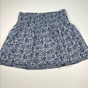 J. Jill Floral Blue Women's Pull On Cotton Skirt Sz XLP